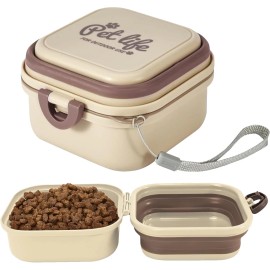 ZNPET Travel Dog Bowls, Portable Food and Water Bowl for Dogs and Cats 2-in-1 (Large)