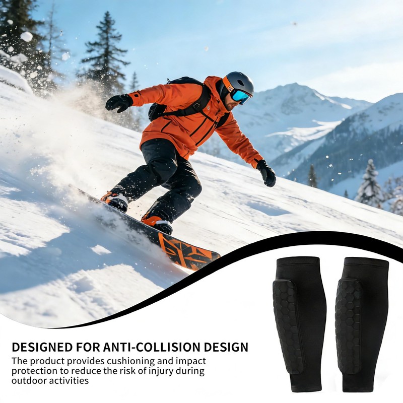 Football Shin Guards Compression Sleeves with Honeycomb Pads, Leg Protector