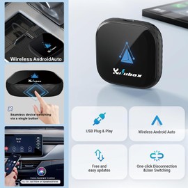 Android Auto Wireless Adapter for Car, Android Auto Dongle Plug & Play Easy Setup Supports Voice Assistant Low Latency, Online Update Auto,Connect for 2016+ Cars