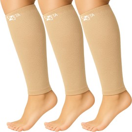 Zeta Wear 3 Pair Plus Size Calf Compression Sleeves - 15-19 mmHg Graduated Support for Men & Women | Wide Calf Fit for Swelling, Varicose Veins, Shin Splints, Travel, Nurses, Running, Recovery