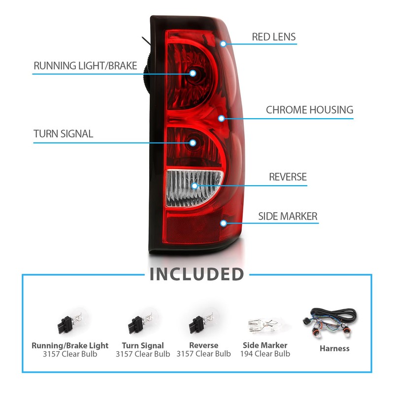 AmeriLite for 2003-2006 Chevy Silverado OE Style Ruby Red Replacement