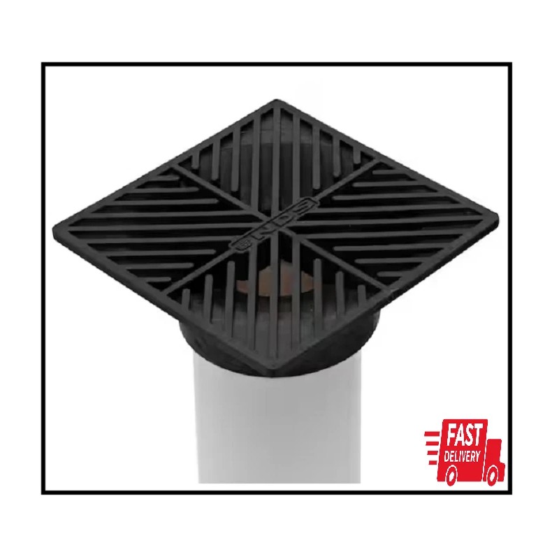 NDS 6 in. Plastic Square Drainage Grate in Black