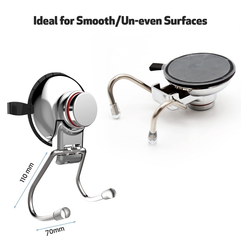 ACCURATE No- Drillings Suction Cup Towel Utensils Hanger Holder- Stainless