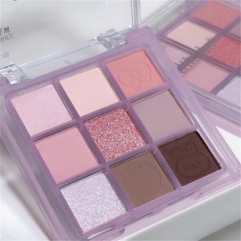 JIMYAUQIN Light Pink & Purple Eyeshadow Palette - Highly Pigmented, Matte & Shimmer Finishes, Long-Lasting Waterproof for Natural Makeup (Pink Purple)