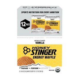 Honey Stinger Organic Energy Waffle, Gluten Free Vanilla Flavor 12 Ct