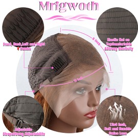 Highlight Ombre 13x6 HD Lace Front Wigs Human Hair Ombre P4/27 Colored Honey Blonde Frontal Wigs Pre Plucked with Baby Hair 160% Density Ombre Body Wave Human Hair Lace Frontal Wig for Women 30 inch