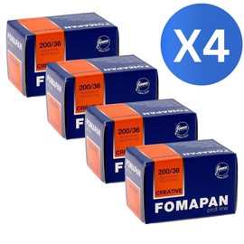 35mm Film Bundle with Fomapan 200 Creative Black and White Negative Film 36 Exposure x4 and Clikoze Camera Film Photography Tips Card