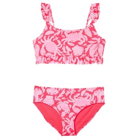 Lilly Pulitzer Girls' Standard Chrissy Bikini UPF 50+ (Toddler/Little Big Kids), Cane Coral Crab Collab