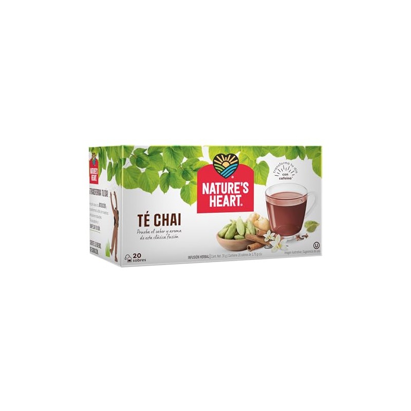 Nature's Heart Té Chai con Especias, 20 sobres