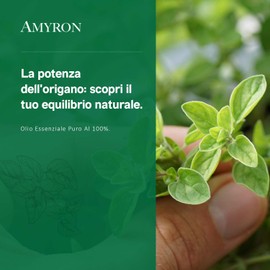 Ätherisches Oreganoöl 5 ml AMYRON | Origanum Vulgare | 100% natürlich und rein | Ideal für Aromatherapie und therapeutische Anwendung | Diffusor | Lebensmittelgeeignet | Ohne Gentechnik GMO-frei