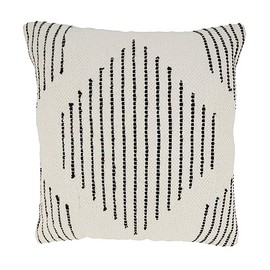 SARO LIFESTYLE Diamond Delight Woven Throw Pillow Cover, Black/White, 20"