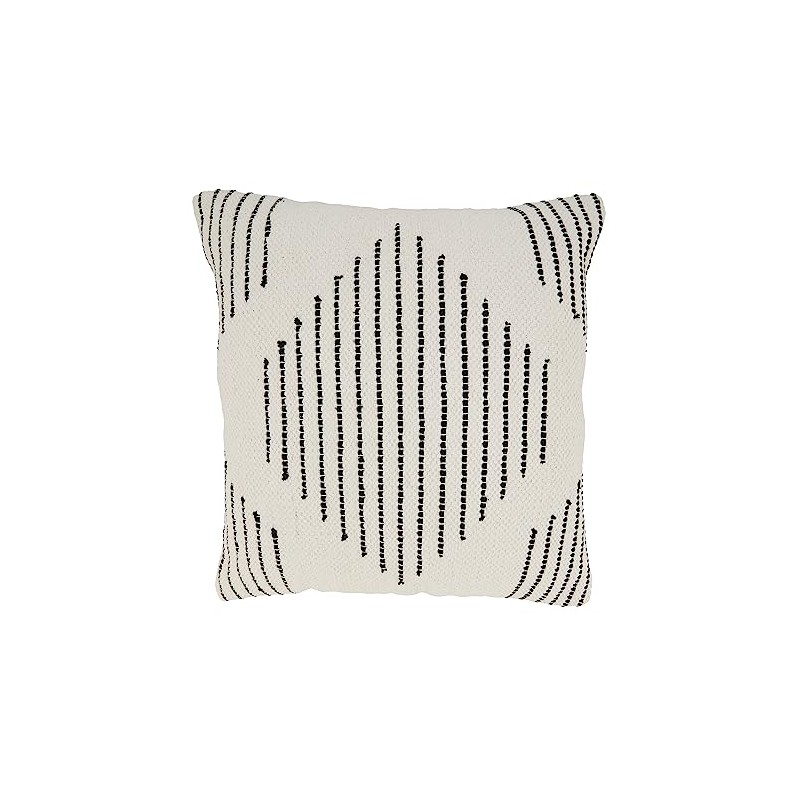 SARO LIFESTYLE Diamond Delight Woven Throw Pillow Cover, Black/White, 20"