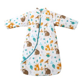 MIKAFEN Baby Winter Sleeping Bag Kids Sleeping Bag 3.5 Tog Organic Cotton Sleeping Bag Various Sizes from Birth to 4 Years Old (L:Baby Height 90-105cm/24-48 Months, Animal World)