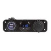 Dual USB Car Charging Socket, Car Boat Charger, 3 Hole