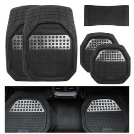 DORGKIRA Tapetes para Auto 5 Piezas, Universal y Cortable | Alfombrillas de PVC, Impermeables, Antideslizantes, Alta Protección, Fácil Limpieza