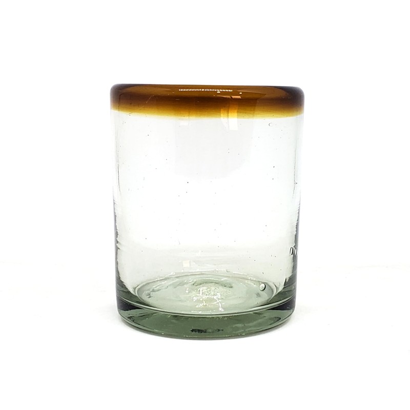 MexHandcraft Amber Rim 10 oz Tumblers (set of 6), Recycled