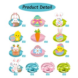 Jwssor Easter Bunting Banner,41pcs Hanging Swirls,Easter Hanging Swirls,Easter Egg Bunny Party Decoration,Easter Bunting for Easter Party Decoration