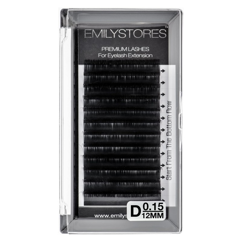 Eyelash Extensions 0.15mm Thickness D Curl Length 12mm Silk Mink