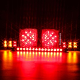 LINKITOM Submersible LED Trailer Tail Light Kit, Super Bright Brake Stop Turn Reverse Tail License Lights for Under 80 Inch Trailer Boat Utility Trailer Marine Camper RV