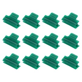 sourcing map Greenhouse Clamps for 5/16inch PVC Pipe, 12pcs Greenhouse Film Clamps Shading Net Rod Clip Garden Hoops for Row Cover, Greenhouse Plastic Sheeting(Dark Green)