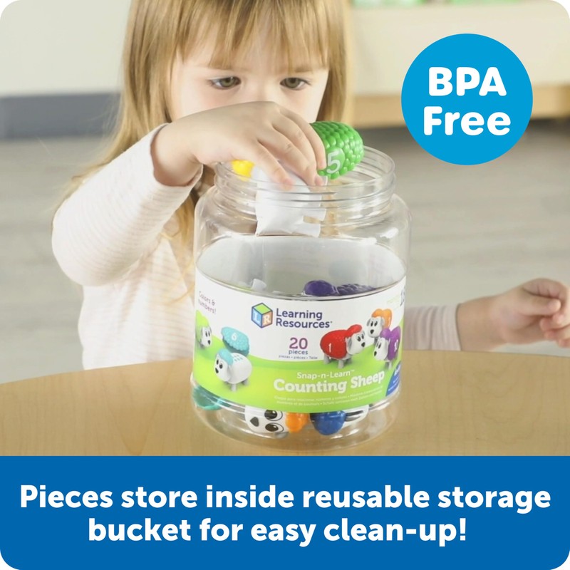 Learning Resources Snap-n-Learn Counting Sheep - 20 Pieces, Ages 18+