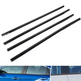 MotorFansClub 4PCS Weatherstrip Window Sealing Fit for Honda Civic Sedan 2016 2017 2018 2019 2020 2021 Sealing Strip Door Outside Trim, Black