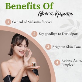ABERA Kasumi Glowing Cream, Melasma Treatment with Niacinamide & HA, Dark Spot Remover For Face, Reduce Fine Lines, Wrinkles, Anti-aging, Red Ginseng Extract, Melasma Cream (0.7 Oz Per Item) (3 Boxes)