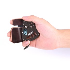 BICASTER ASA Finger Tabs Cowhide Face+Aluminum Plate for Olympic Recurve (Medium, Right Handed)