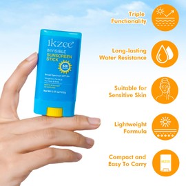Invisible Sun Protection Pen SPF 50+, 13G Wide Spectrum Solid State Moisturising Sun Cream, Durable Water-Resistant Sun Cream Stick, Sun Protection Pen for Face and Body