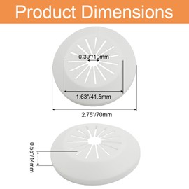 Rierdge Pipe Cover Decoration for 0.79" to 1.57" (20-40mm) Outer Diameter Flange Water Pipe, White PVC Radiator Escutcheon, Plastic Wall Flange Collars
