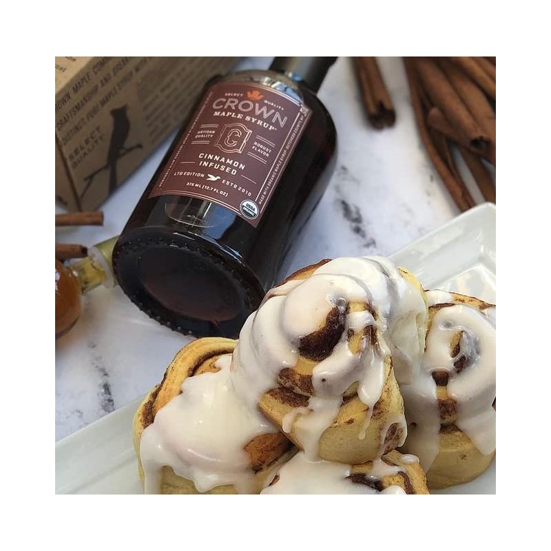 Crown Maple Cinnamon Infused Maple Syrup, 25 Fl Oz, Pancakes,