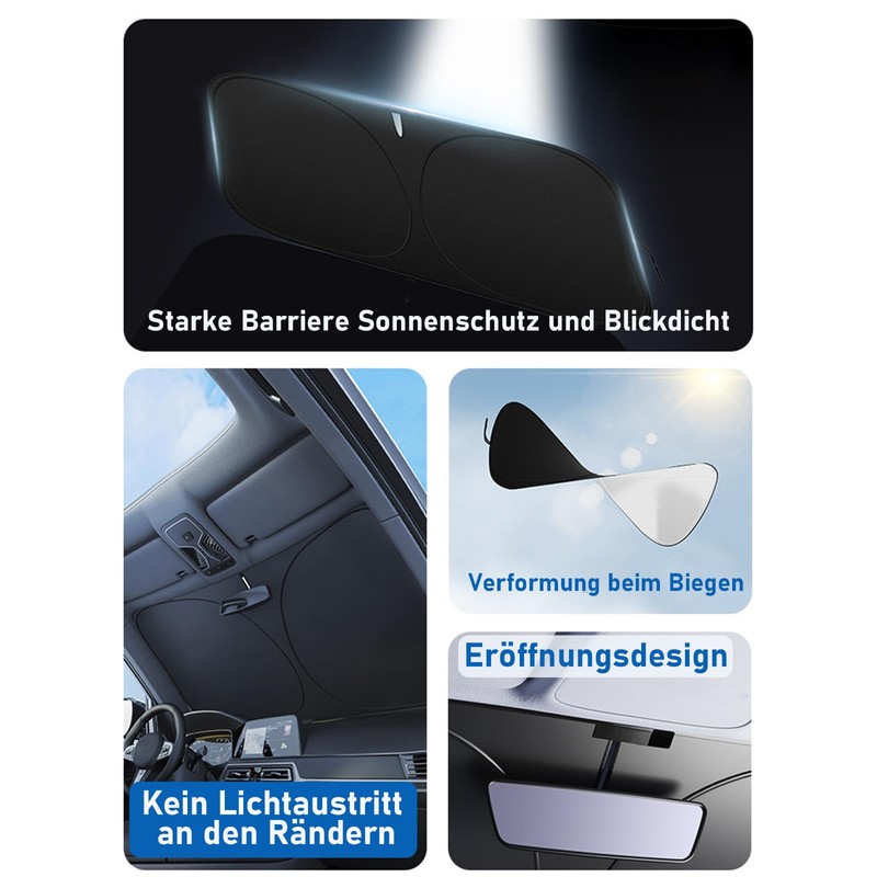 Sun Protection Car Windscreen, Foldable Windscreen Cover for Windscreen, 145