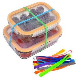 Silicone Rubber Bands 8 Inch Length (0.4" Wide) - Heavy Duty Elastic Bands, Pack of 12 in 6 Colors - for Office Files, Mail, Packaging, Home & Kitchen Use