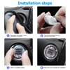 BELOMI 2 Pcs Bling Car Engine Start Stop Button Decorative