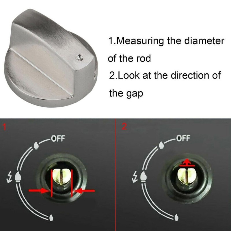 6X Gas Stove Knobs Home Kitchen Cooker Oven Cooktop Metal