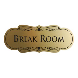 Signs ByLITA Designer Break Room Sign(Brushed Gold) - Small