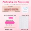 Sethexy Long Coffin Pink False Nails Handmade Rhinestone Blushing Gradient