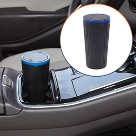 ACROPIX Car Trash Can Trash Bin Portable 3.5" Width 6.3" Height Blue Plastic