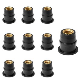 10pcs Wellnut Windshield M6 Motorcycle Windshield Mount M6 Rubber Nuts Rubber Brass Windshield Bolt for Motorcycle ATV Body