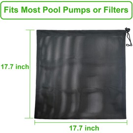 Fountain Pond Mesh Pump Filter Bag,1 Pc 17.7"x17.7" Large Pump Barrier Bags,Black Media Net Bag,Protection Cover Cage for Pood Biofilters,Aquarium Filtration,Filters,Submersible,Water Garden