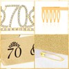 Golden Crown Tiara & Sash - 70th Birthday Decorations for