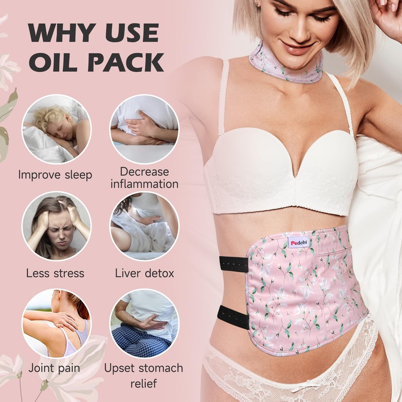 Pedobi 2 Pack Castor Oil Pack Wrap Organic Cotton for