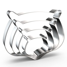 Owl Face Cookie Cutters Set for Kids Baking - 4 Piece Large Medium Small Mini - 5 Inch, 4 Inch, 3 Inch, 2 Inch - Stainless Steel