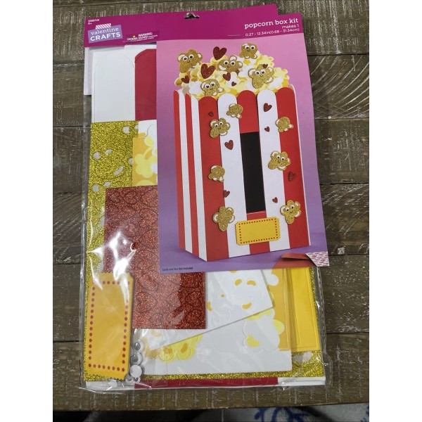 Valentine Crafts Valentines Day DIY Felt Popcorn Box