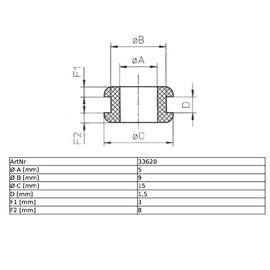 eXODA 10 x 4 mm Cable Grommet Open Cable Grommet Membrane Guide Black