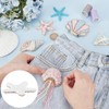 AHANDMAKER 4Pcs 4 Styles Beaded Patch Pink Jellyfish Conch, Shells,