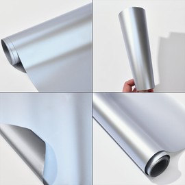 AuMoHall Silver to Ice Blue Chameleon Metallic Vinyl Wrap, Self-Adhesive Chameleon Satin Pearl Silver Blue Color Shift Car Film with Air Release Technology for DIY Auto Vehicle Wrap, 59.84" x 11.81"