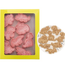 8pcs 3D Easter Cookie Cutter Set, Cookie Mold,Cute Cartoon Shapes Cookie Cutter (Dinosaur)
