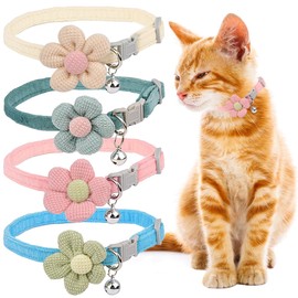 Collares de perro básicos, paquete de 4 collares de gato ajustables                                                                                   