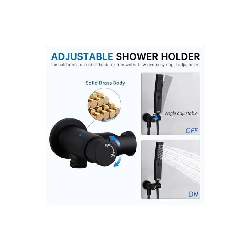 G-Promise All Metal Handheld Shower Set with 3-Function Showerwand, included